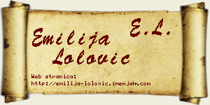 Emilija Lolović vizit kartica